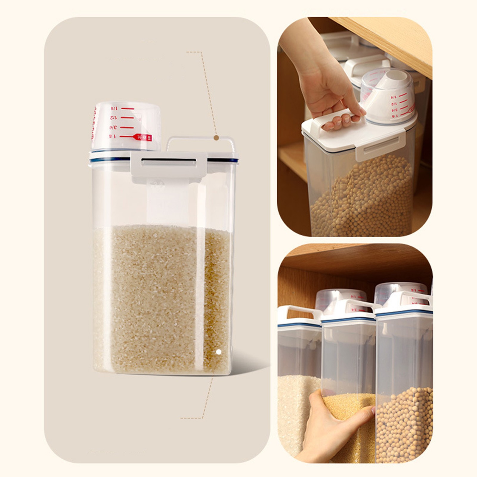 Rice Airtight Storage Container Cereal Containers Storage for Cereal Flour Rice