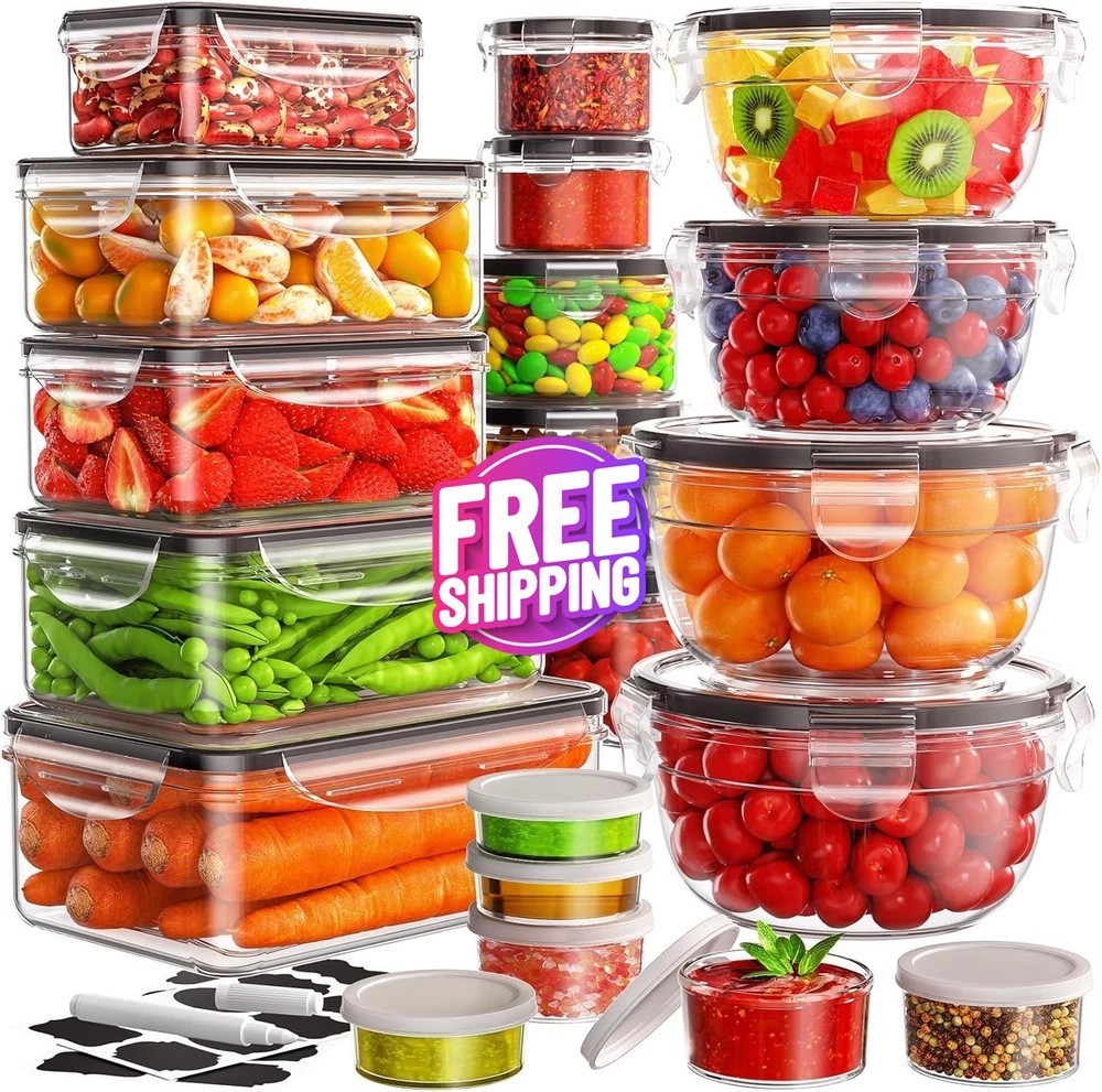 40PCS Food Storage Containers with Lids, Airtight Leakproof Meal Prep Set with