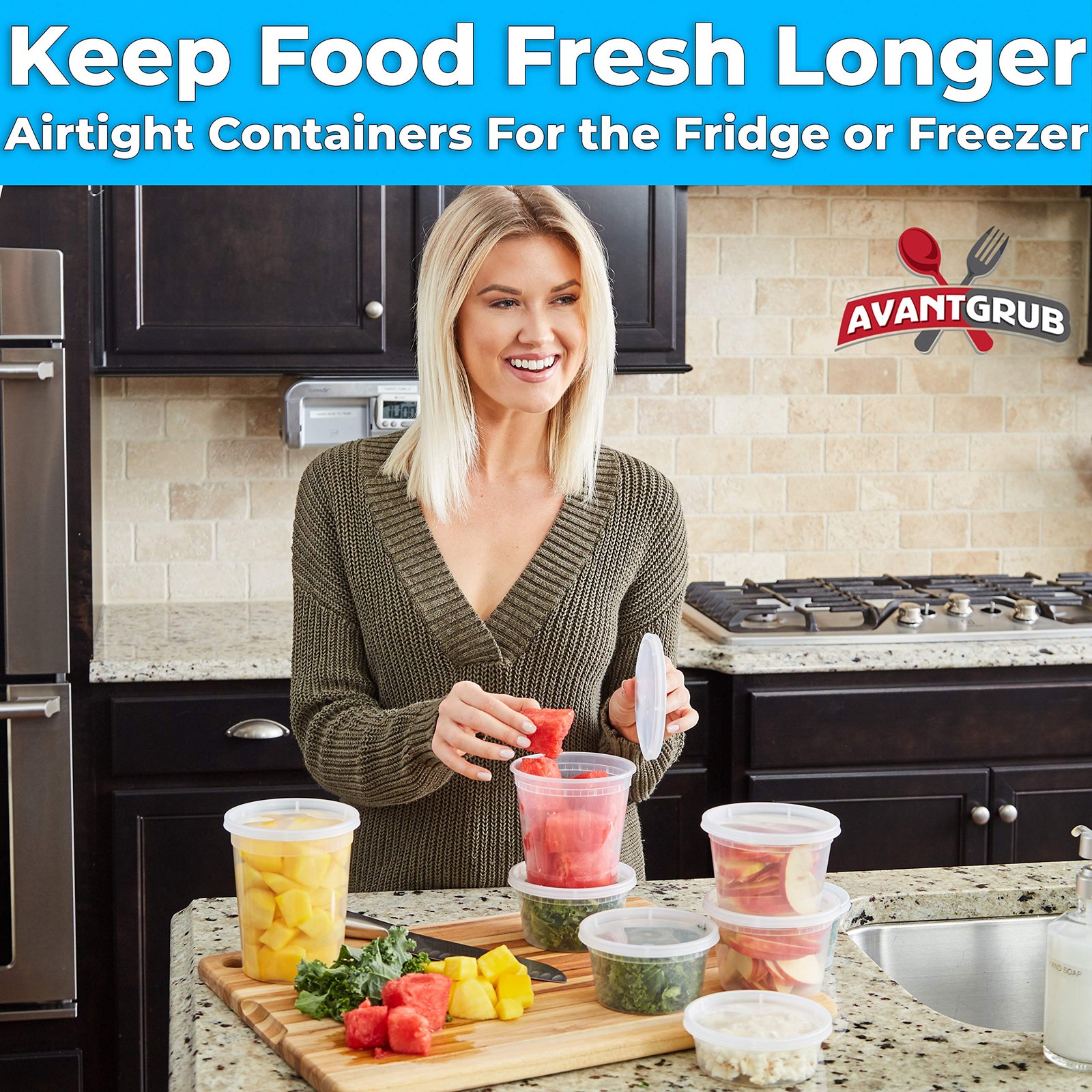 Deligrade Bpafree 24oz Plastic Containers With Lids 12ct. Leakproof Microwavable