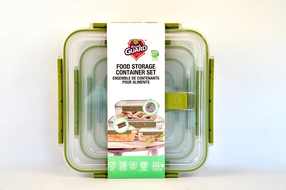 Fresh Guard -Assorted Eco Square Food Storage Containers Multi-Pack (4 & 6 Pack)