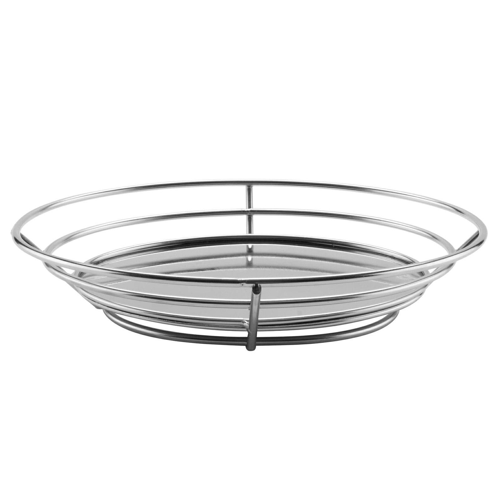 G.E.T. 4-83850 11.25″ x 8.25″ Stainless Steel Oval Basket with Raised Solid B…