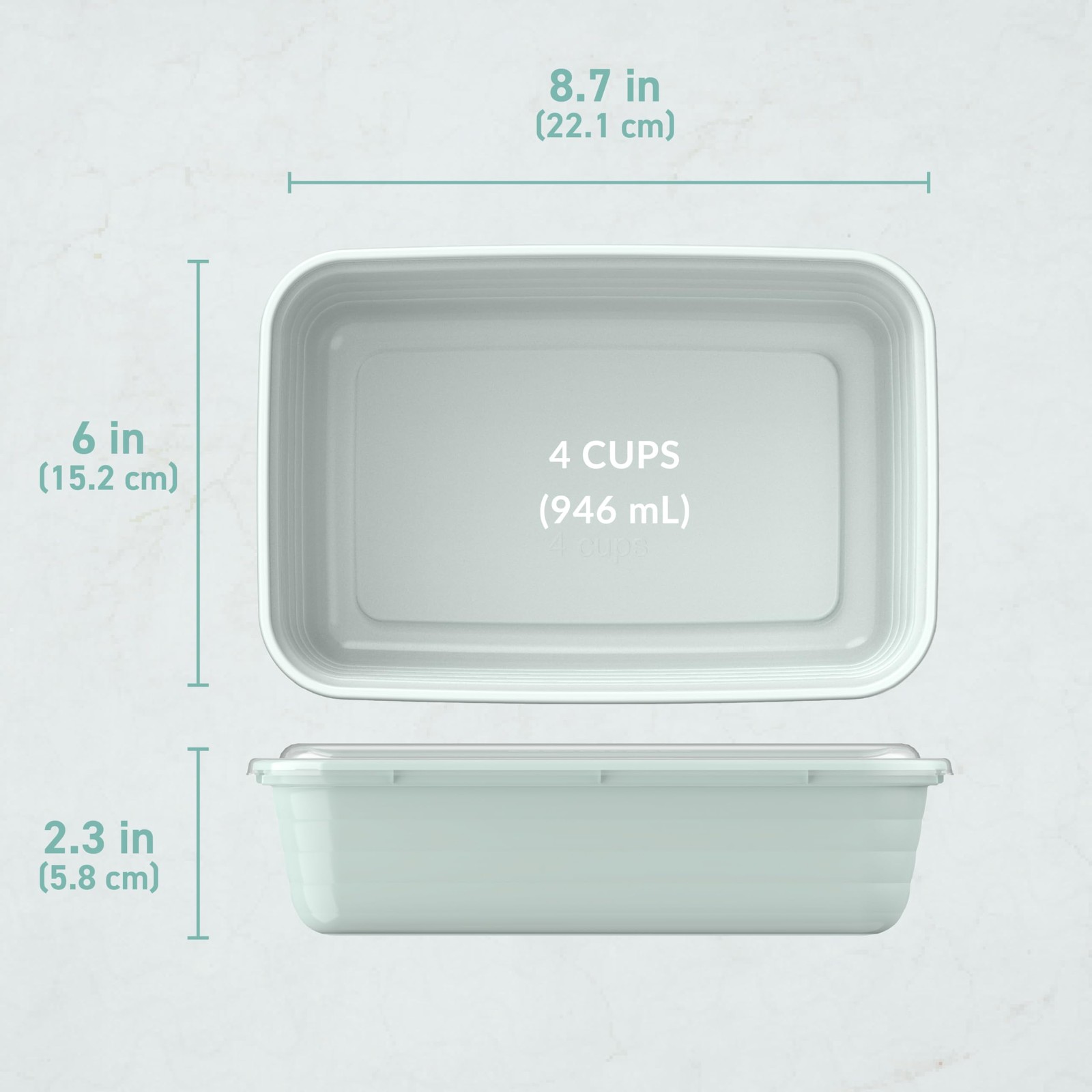 20piece Lightweight Durable Reusable Bpafree 1compartment Containers Microwave F