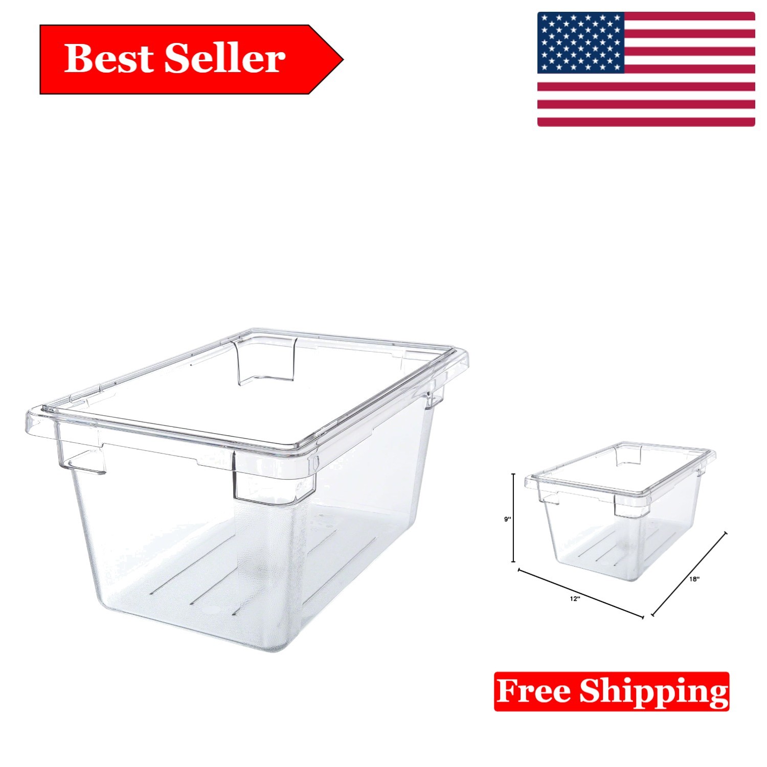 4.75-Gallon Clear Polycarbonate Food Storage Box