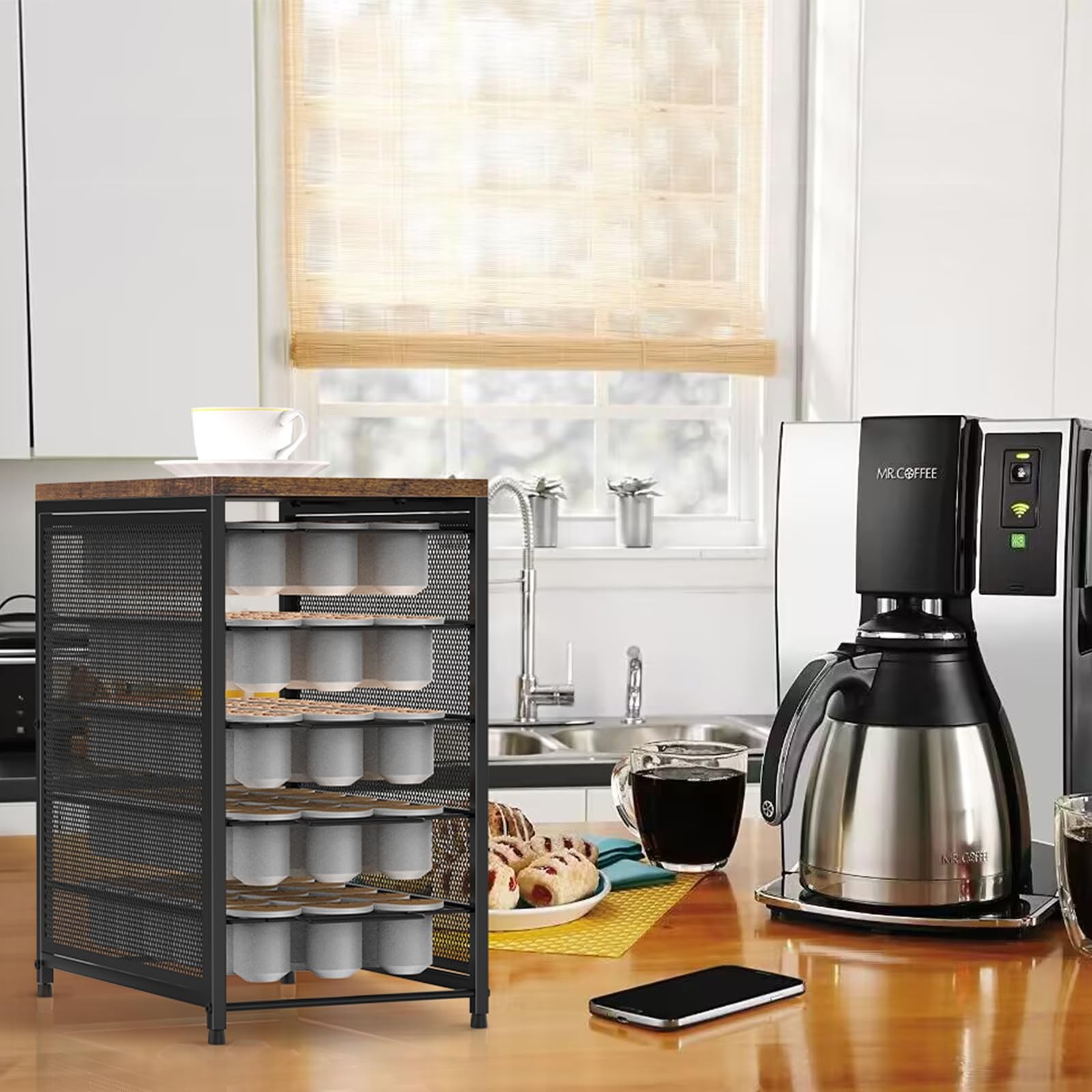 NANANARDOSO Coffee Pod Holder for Counter, 5 Tier – 90 Pack, Black-90