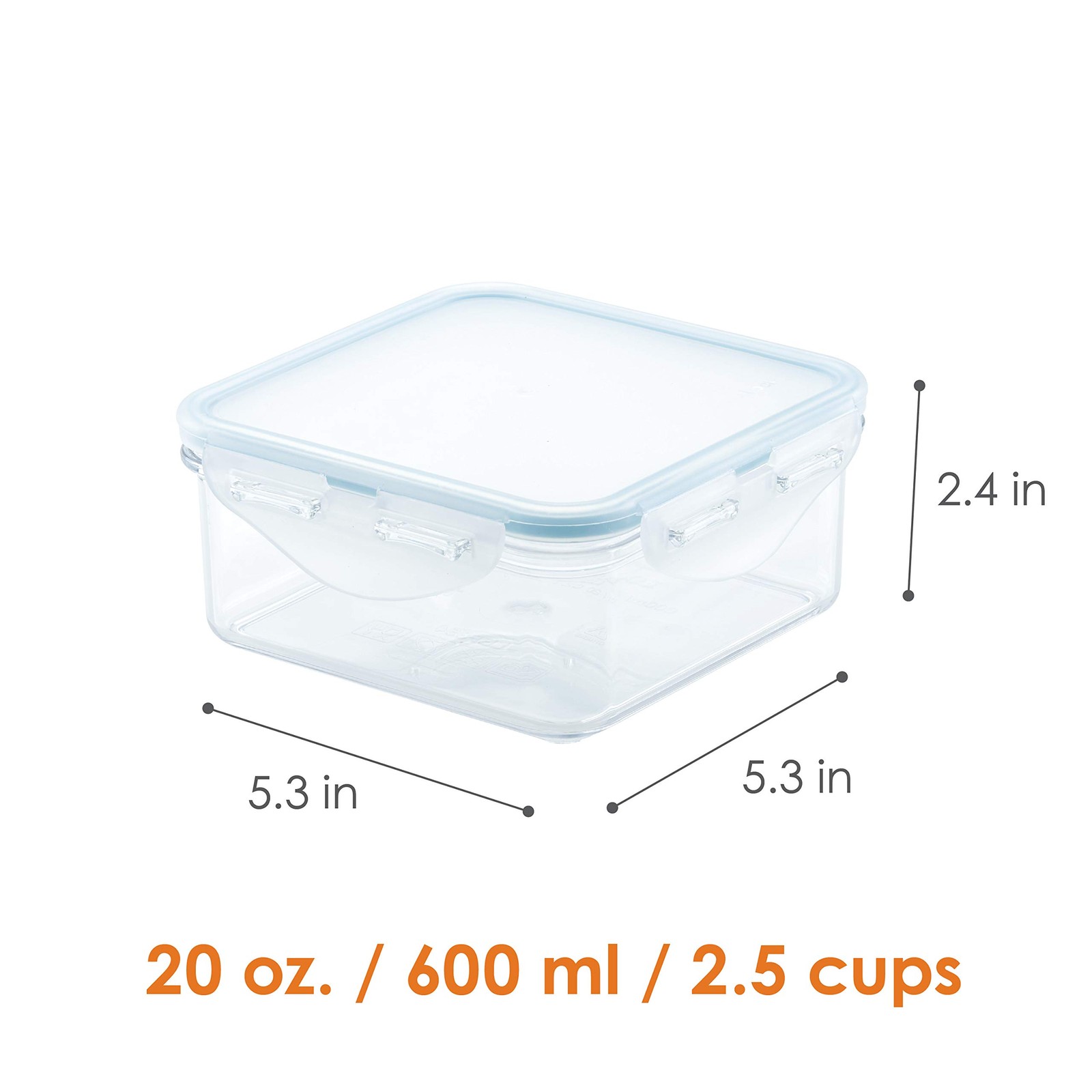 LOCK & LOCK Purely Better Tritan Container/Square Food Storage Bin, 20 Ounce,…