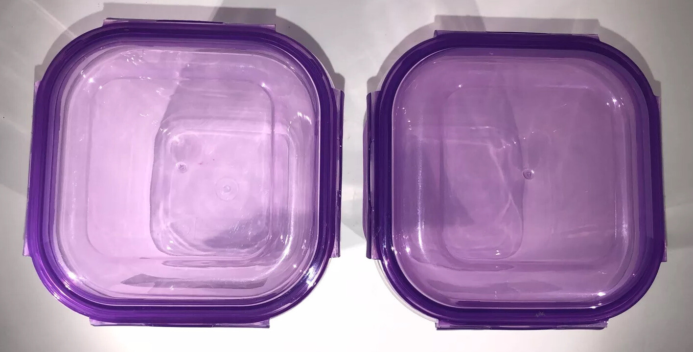 2ea 6.75Cup Sure Fresh Dry/Cold/Freezer Food Storage Containers W Clip-Lock Lids