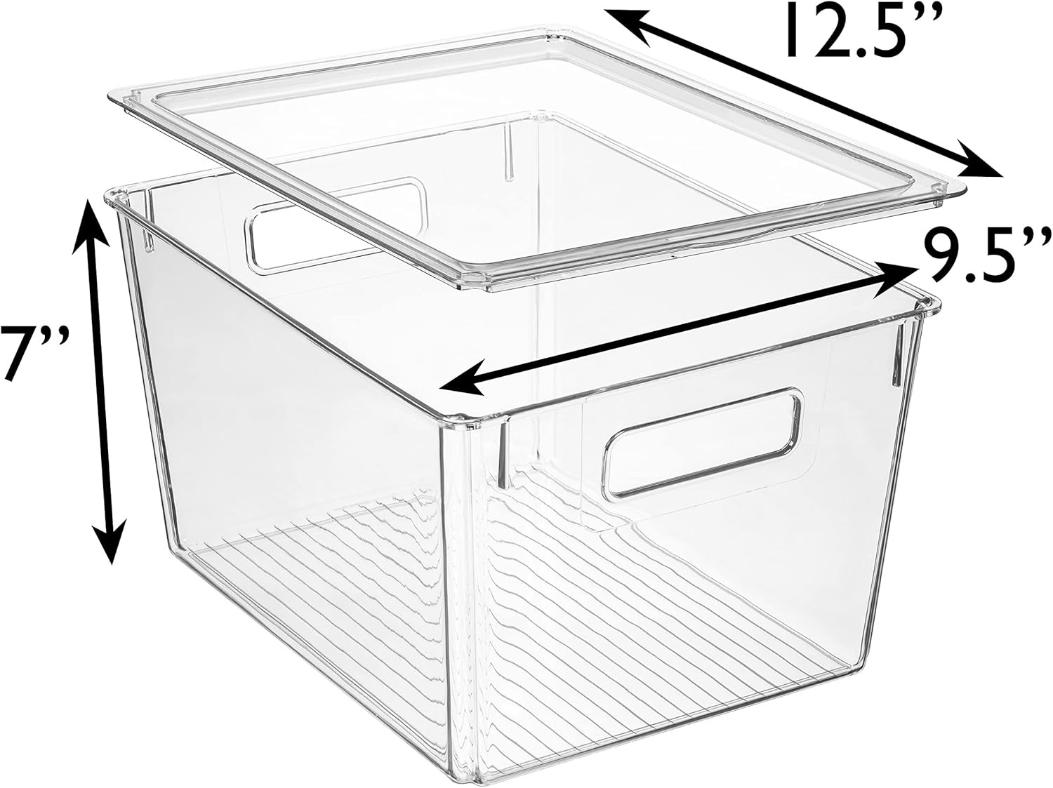 X-Large Plastic Storage Bins with Lids Clear Stackable Pantry Organizer Box