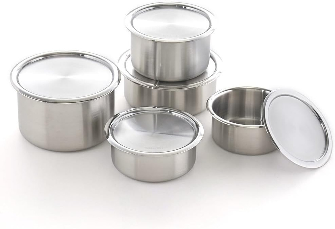 Cake 5PCS Stainless Steel Food Storage Containers with Lids 5PCS Canister Set Ki