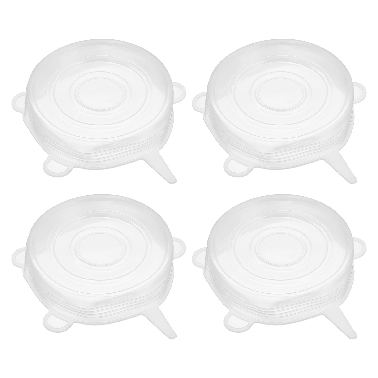 4Pack Silicone Stretch Lids 3.74″ Round Container Lid for Food Cover White