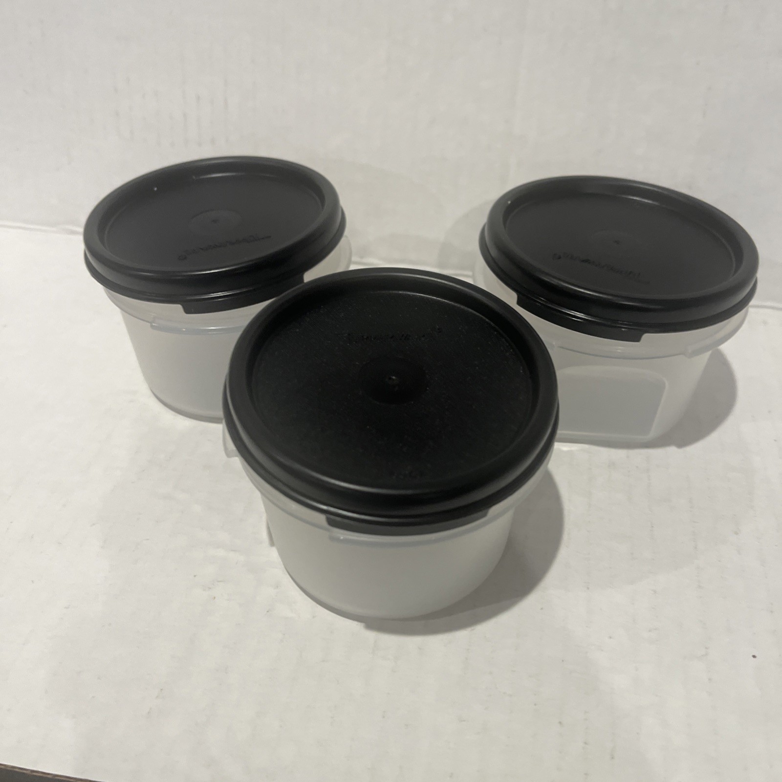 Tupperware Modular Mates Round #1 Set 3x 200ml New Black Seal