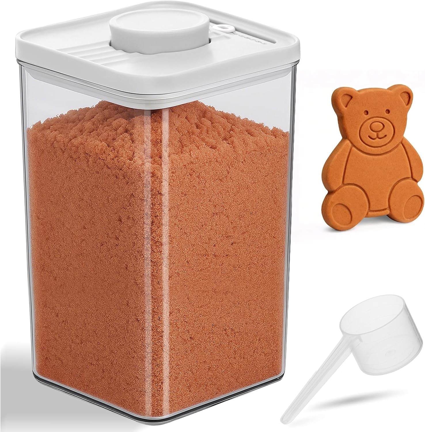 Airtight Brown Sugar Container, 2.75QT(88OZ/2.6L) Clear Brown Sugar Saver Kee…