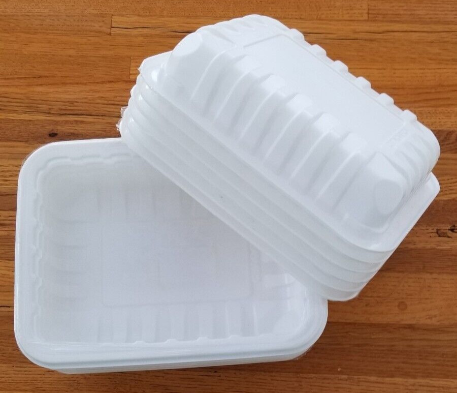 12 Empty White 2x9x7″ Containers Microwave Organize Food Dishwasher Storage