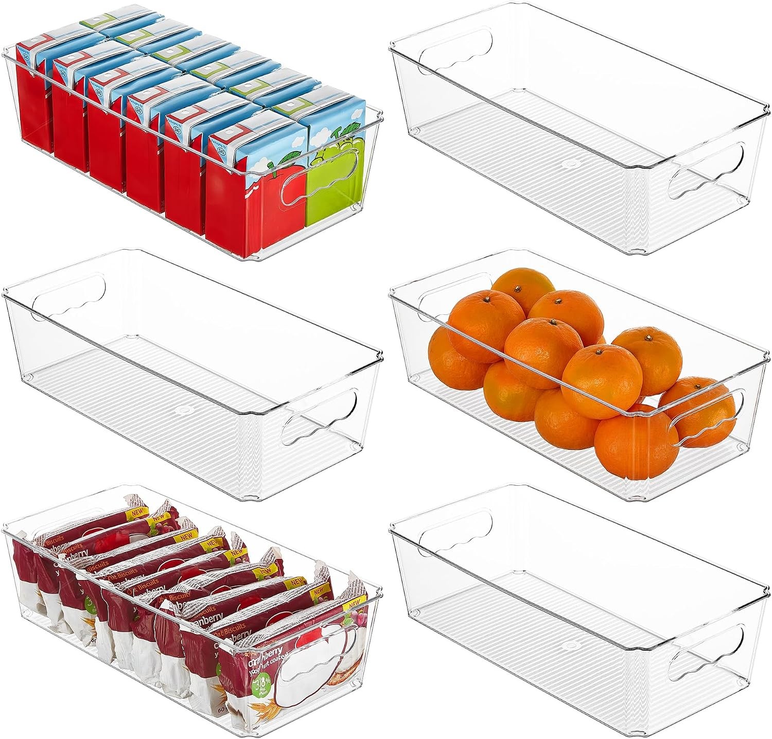 8pcs Clear Organizers and Storage Bins with Lids, Stackable Plastic Storage C…