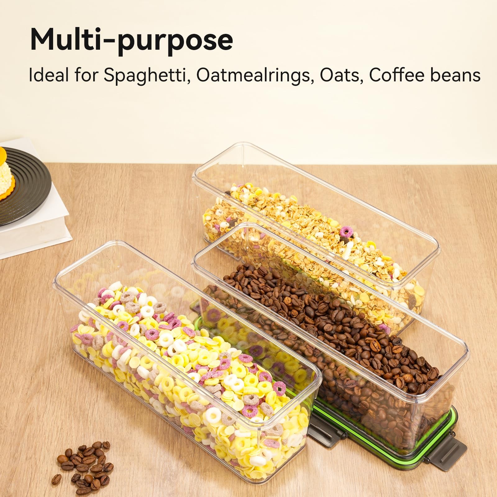 2 Pack Spaghetti Pasta Storage Container – 72oz Clear Plastic Noodle Holder w…