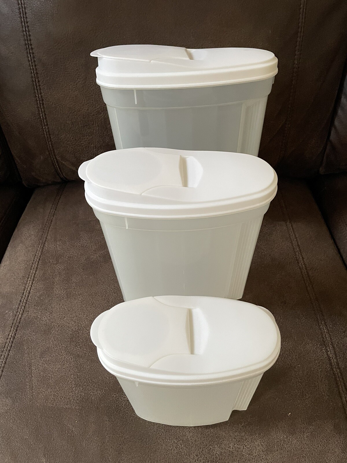 Nesting Cereal Pasta Dry Food Containers with Snap On Lids, Set of 3