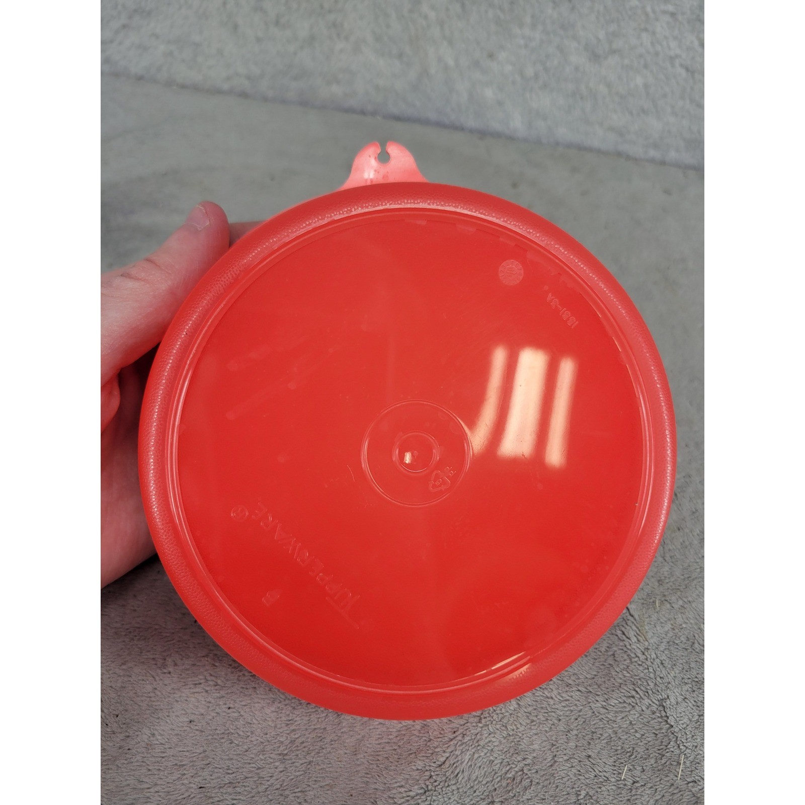 Tupperware Round Storage Bowl with Lid 1551-3A Coral Pink 6 Inch Vintage Style