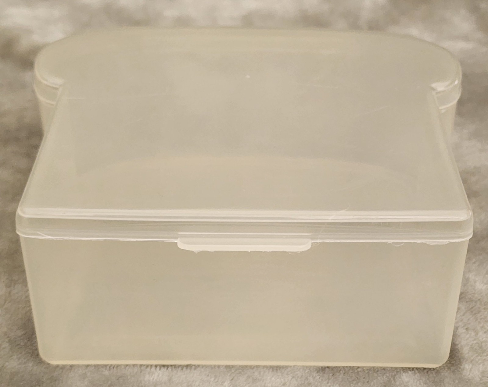 Vintage RPI Trendtex Sandwich Shaped Keeper – Hinged Lid – Clear Plastic – Rare