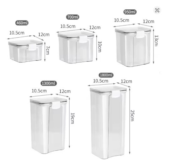 Airtight Food Storage Container Kitchen Pantry Organizer BPA Free Clear Jar