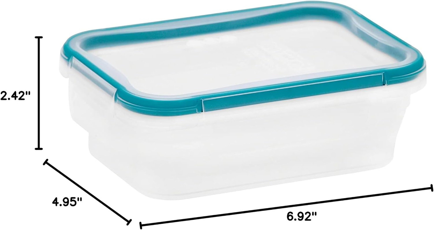 Total Solution 3-Cup Plastic Food Storage Container with Lid, 3-Cup Square Meal
