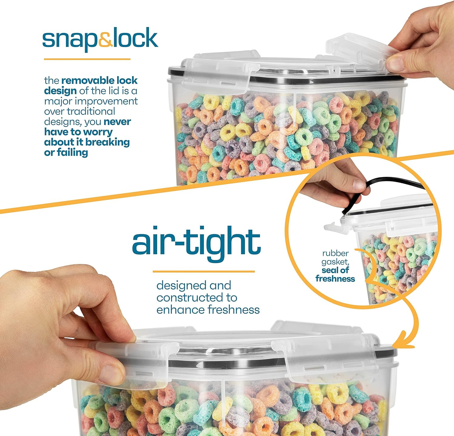 Storeganize Flour Sugar Storage Containers (5.3L/4pk) Great Rice Canisters Sets