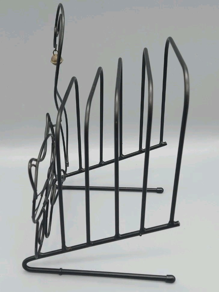 VINTAGE WHIMSICAL CAT KITTY KITTEN MAIL BASKET KEY HOOK & CAT FOLDER RACK FILE
