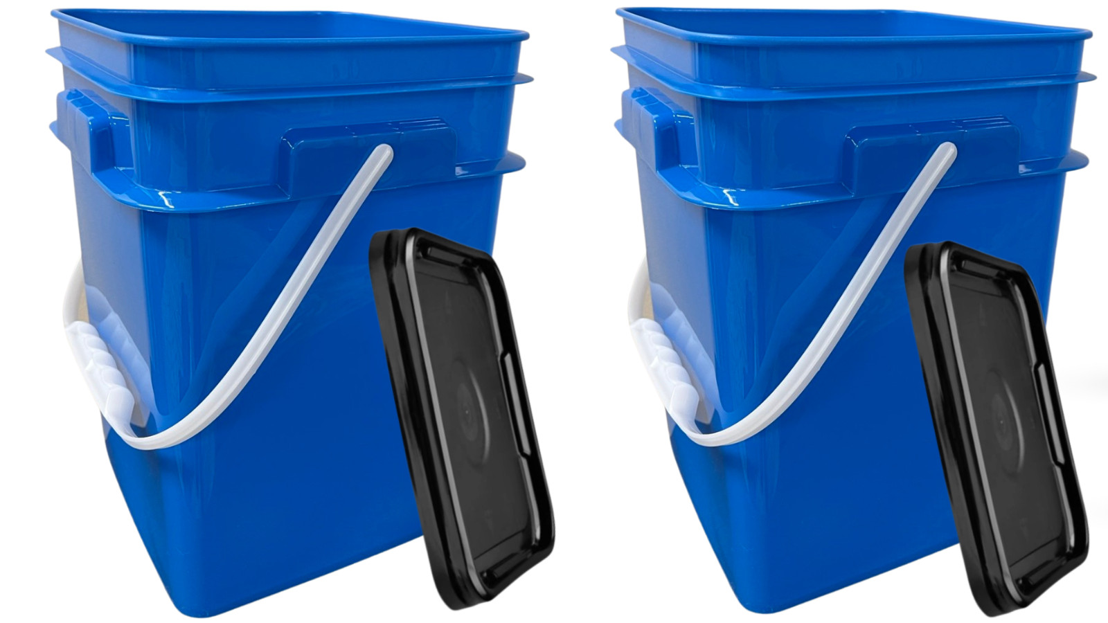 4 Gallon Square Plastic Bucket Food Grade BPA Free containers( Pack of 2 )Blue