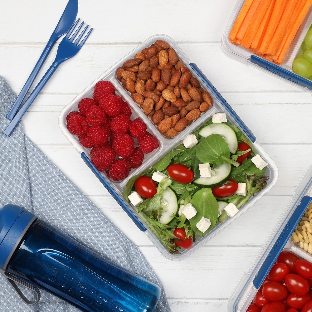 Multi Split Food Storage Container with Lid 820ml 3.4 Cups To Go Leakproof