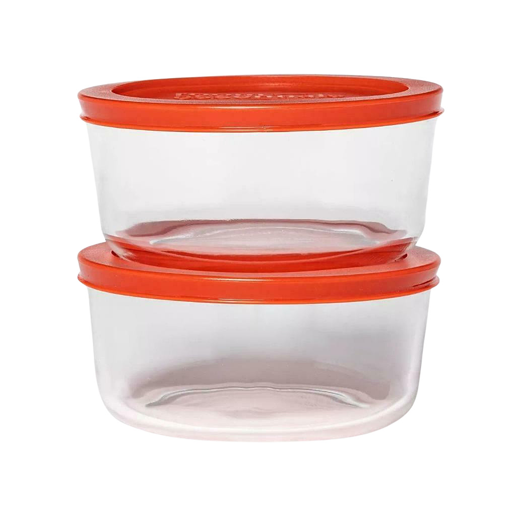 4 Cup Round Glass Red Lidded Food Storage Containers Set Of 2 – Room Essentials