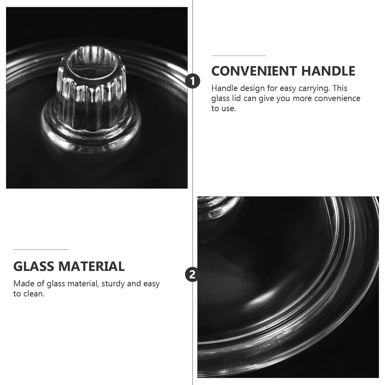 Transparent Water Cup Lid with Handle 3.77In Universal Replacement for Glass …