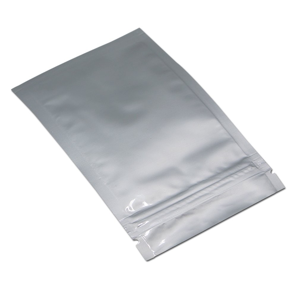 Flat Mylar Bags Zipper Lock Foil Bag 4 Mil Silver for Zip Food Storage Lock R…