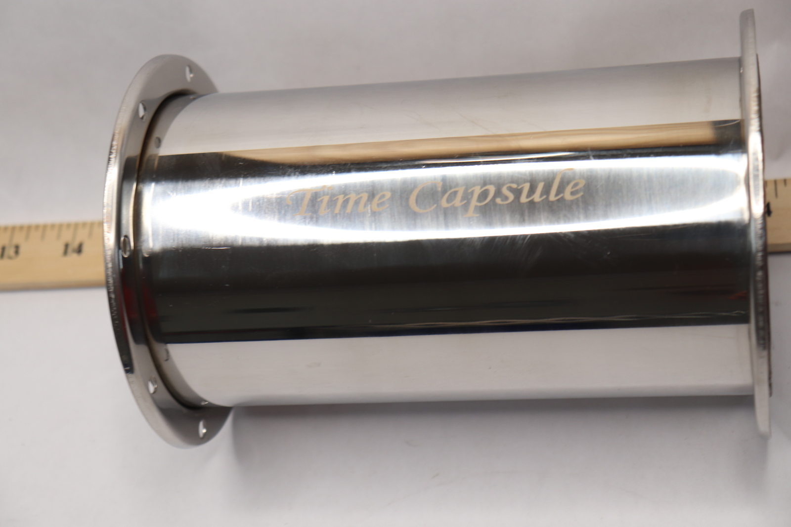 Time Capsule Storage Stainless Steel 19.6″ INCOMPLETE Missing Tops & Hardware