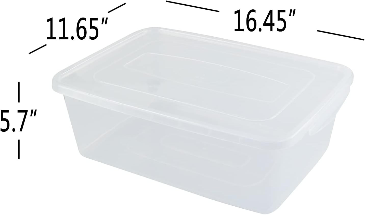 2-Pack 16 L Pizza Dough Proofing Box with Lid, Clear Food Pizza Storage Containe