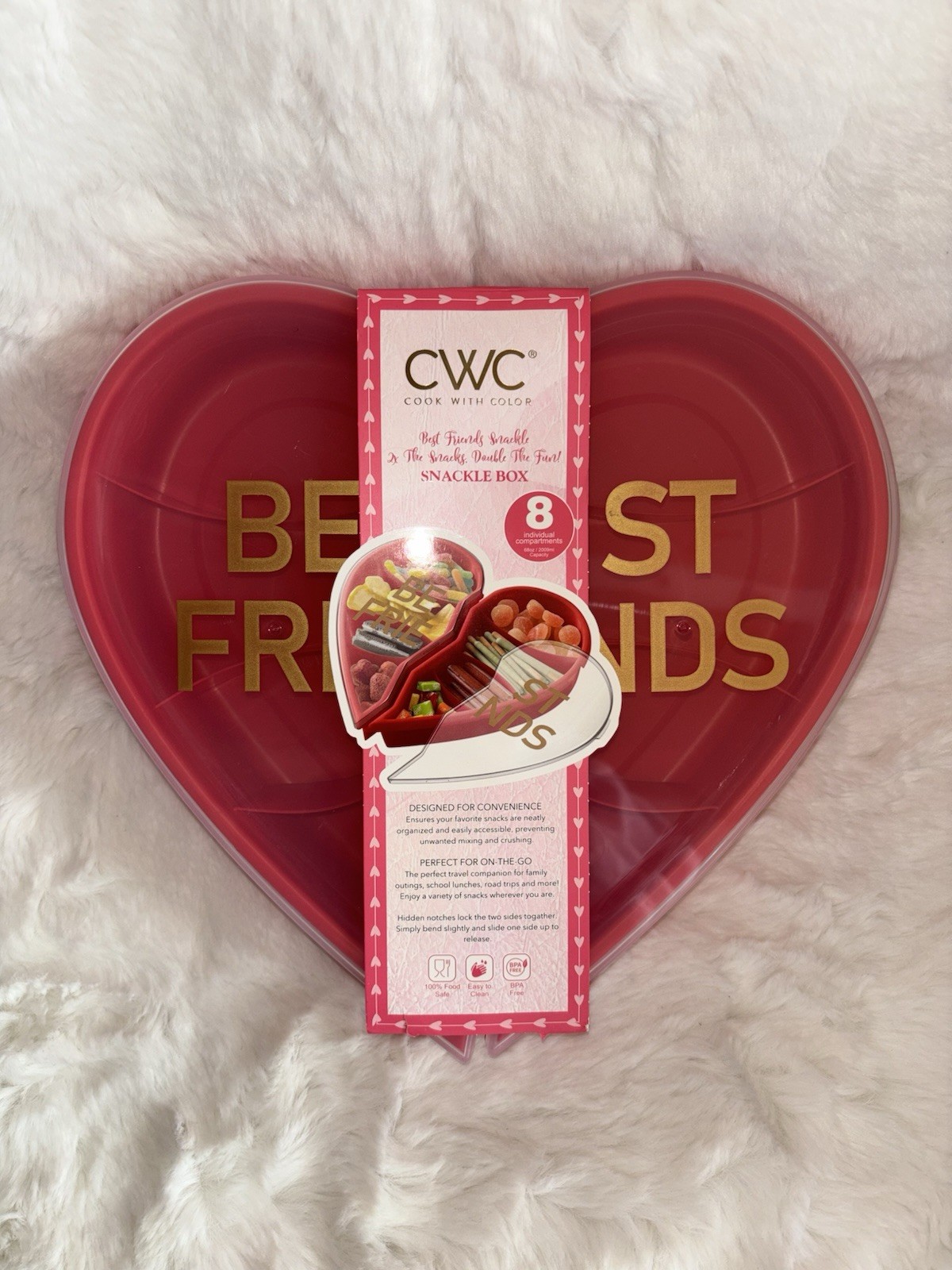 TARGET Valentine Best Friends Heart-Shaped Snack Box SNACKLE Box Red