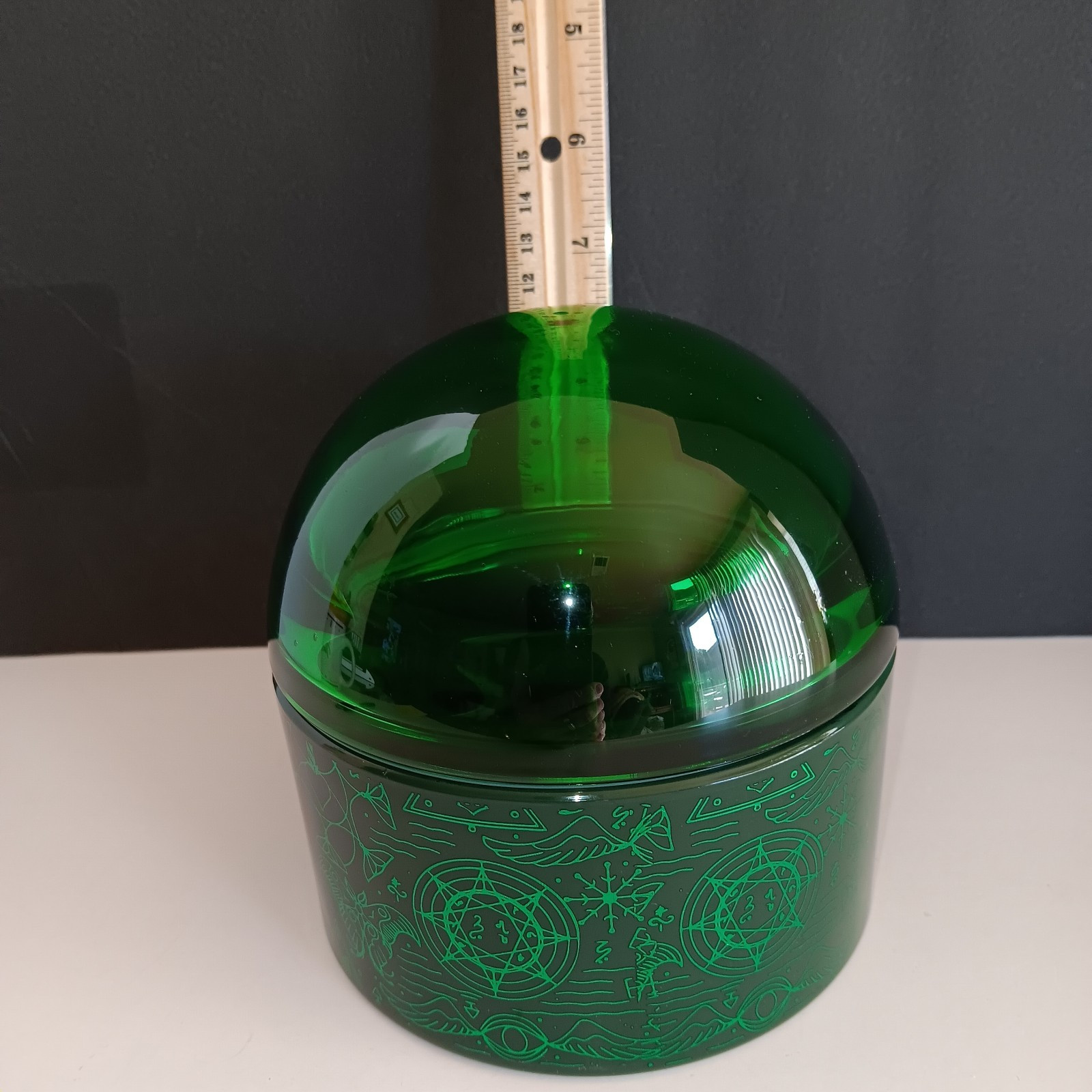 2024 “Wicked” Green Glass & Ceramic Dome Lid Container By Target. New.