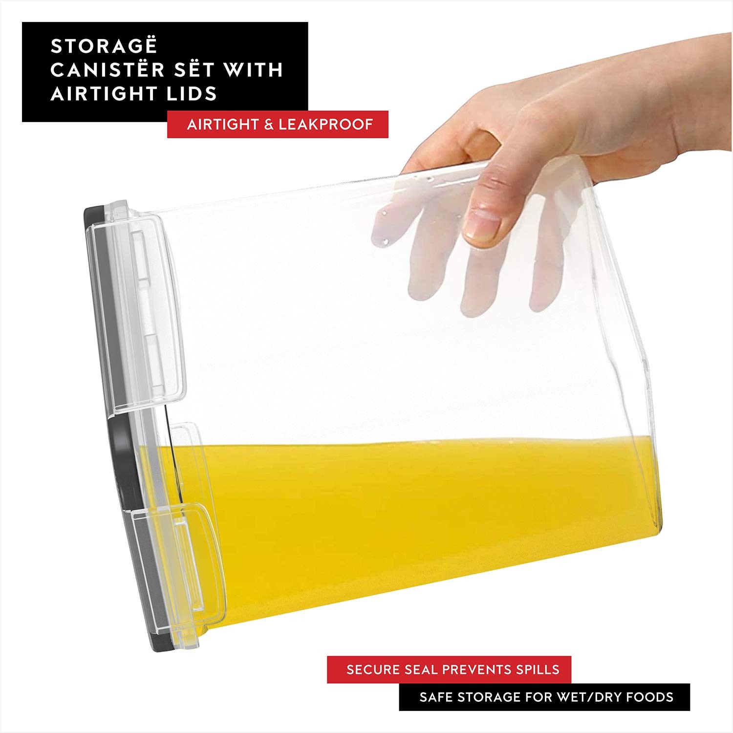 DWËLLZA KITCHEN Cereal Containers Storage 4L Set of 4 Airtight Small, 4 Pack