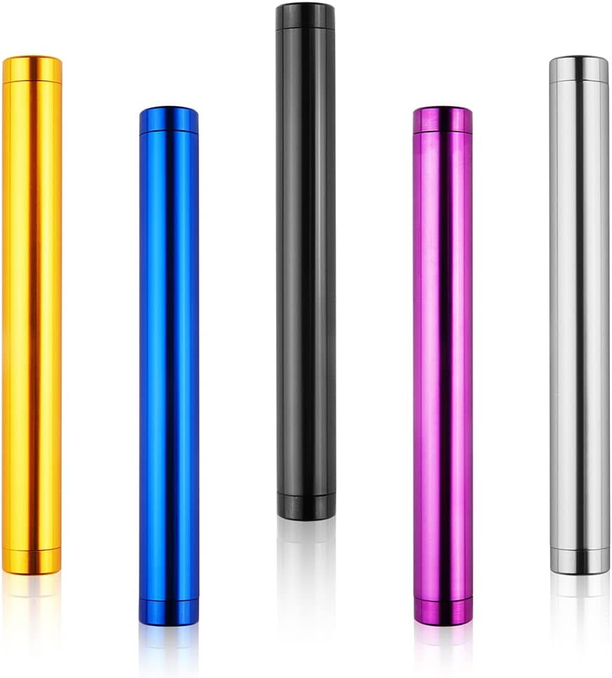 5 Pack Metal Storage Tube Container Fits King Size Cones, Portable Aluminum Wate