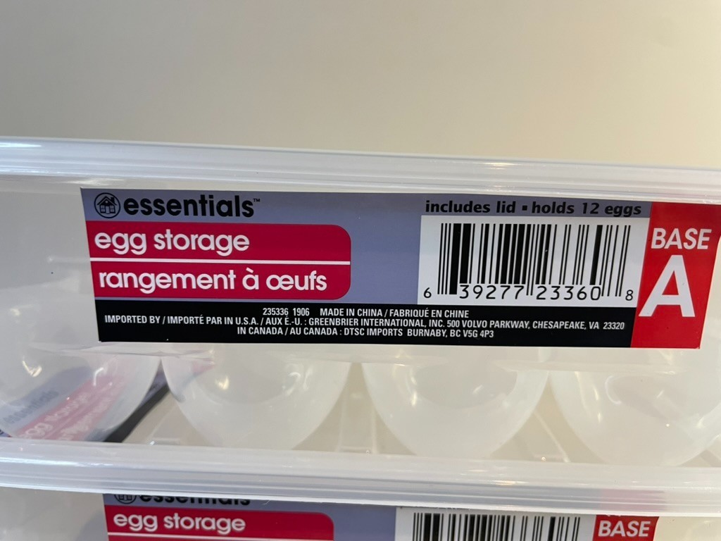Essentials Egg Storage Containers Set of 2 Holds 12 Eggs Each Stackable Clear Pl