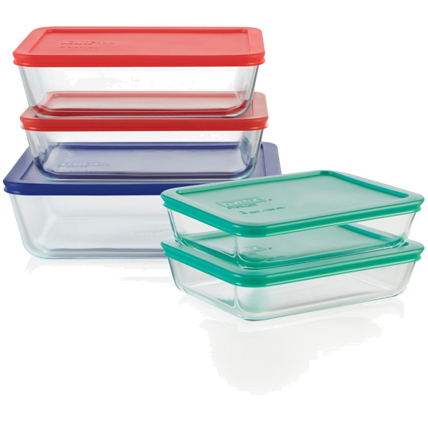 11 Cup Glass Food Storage Containers – 5 Pack