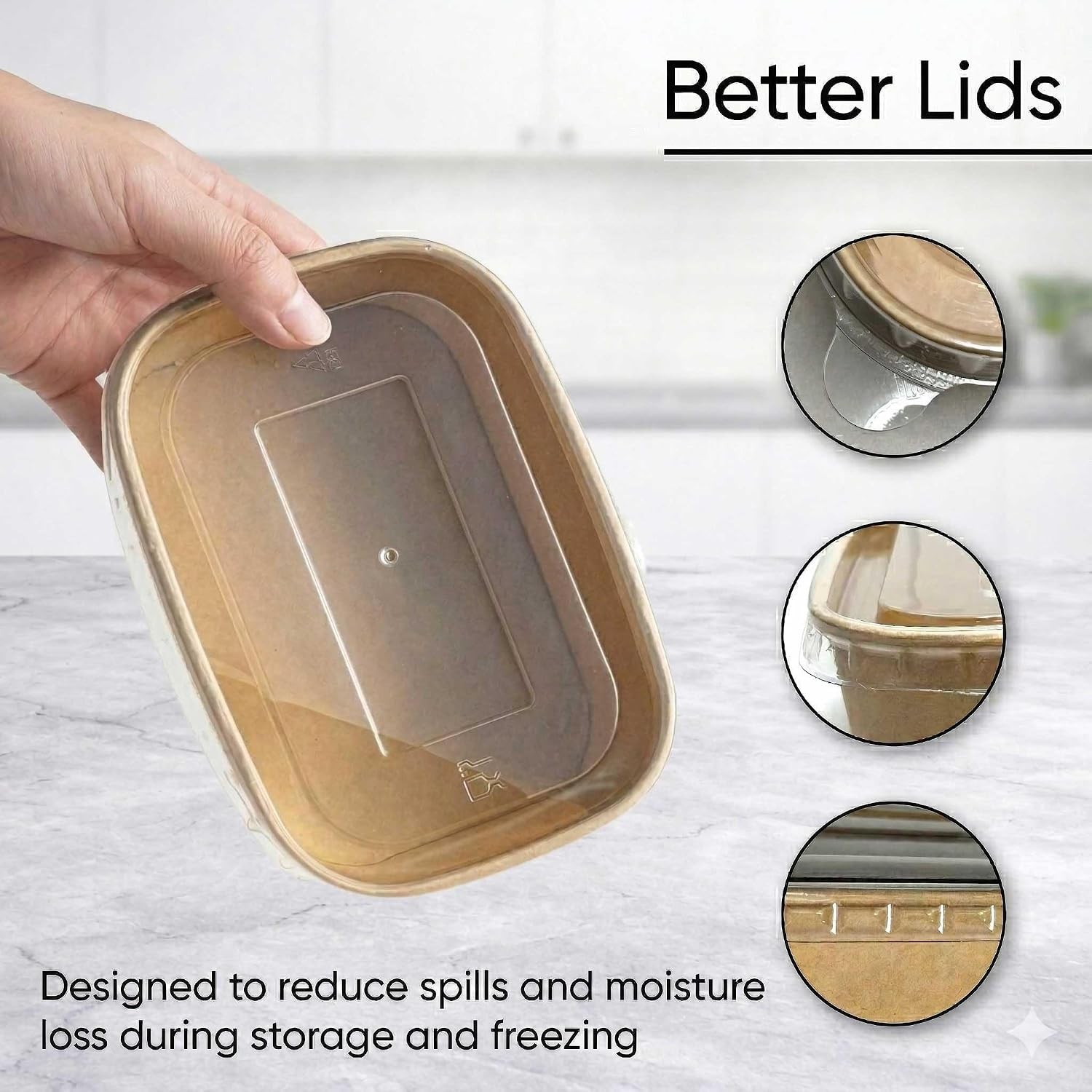 50 Pack 29Oz Disposable Meal Prep Containers W/ Lids Microwave & Freezer Safe