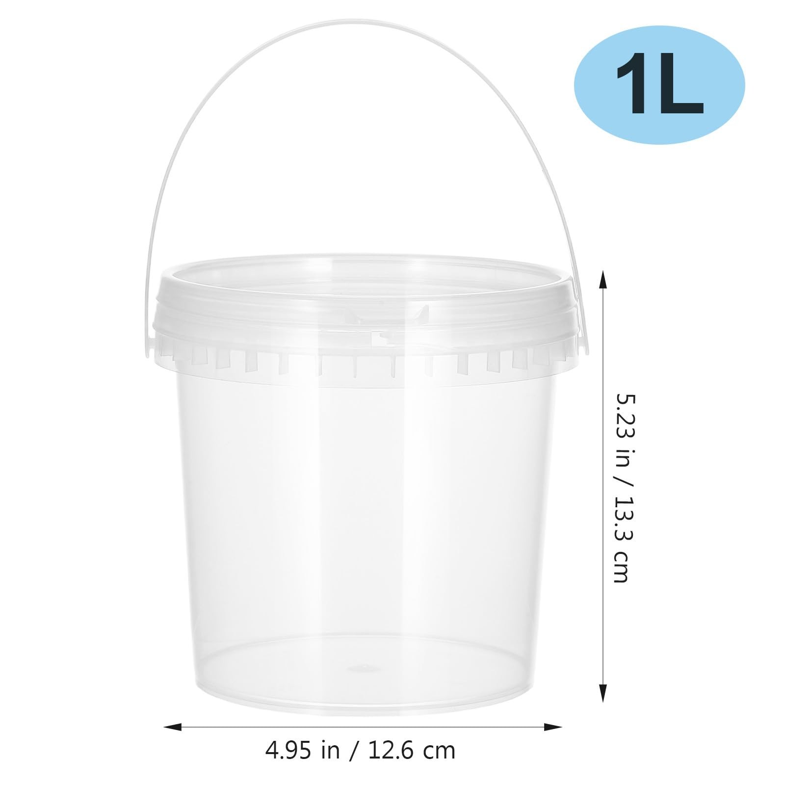 2 Pcs Round Ice Cream Storage Bucket with Handle and Lid, 0. 26 Gallon Sealin…