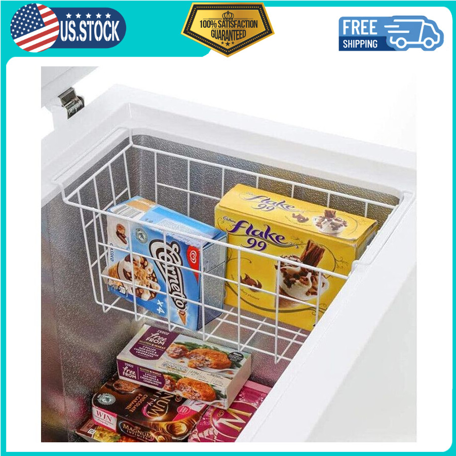 2 Pack 17.5″ Freezer Organizer Bins, Metal Wire Storage Baskets for Chest Freeze