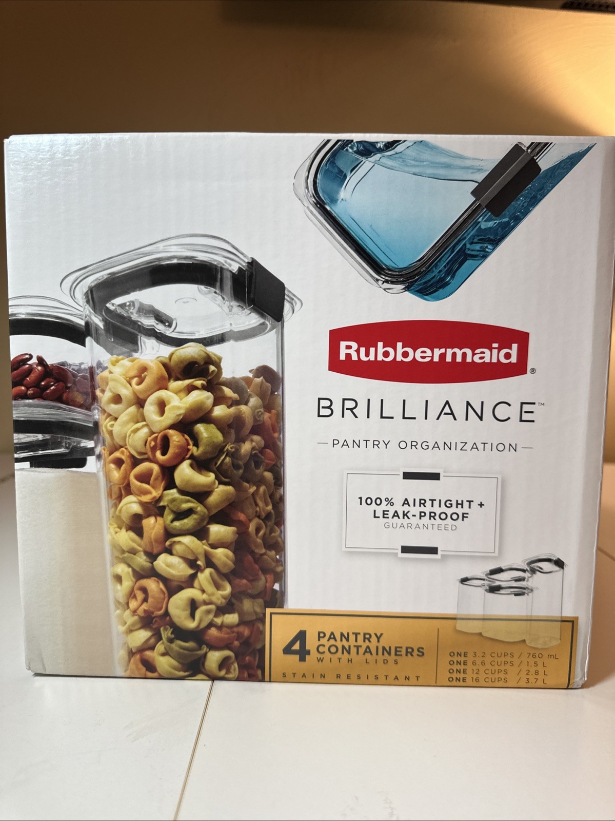 Rubbermaid Brillance Pantry 360° Organization, 4 Containers With Kids