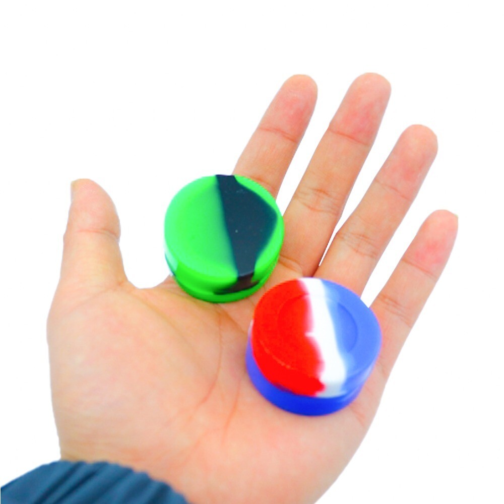 10PCS Silicone Container 7ML Tank Storage Box Color Mixing Non stick Oil Wax Box