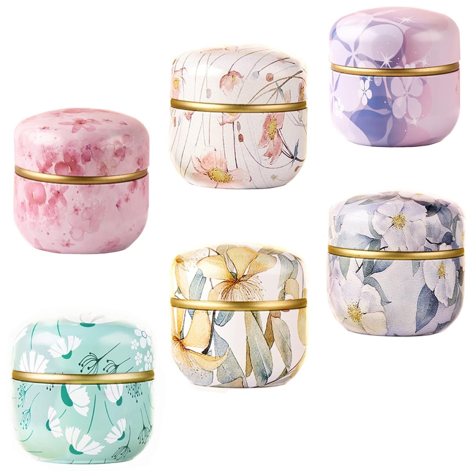 Airtight Tea Storage Tins 10 Oz Food Grade Tea Containers 6 Pcs Tea Storage