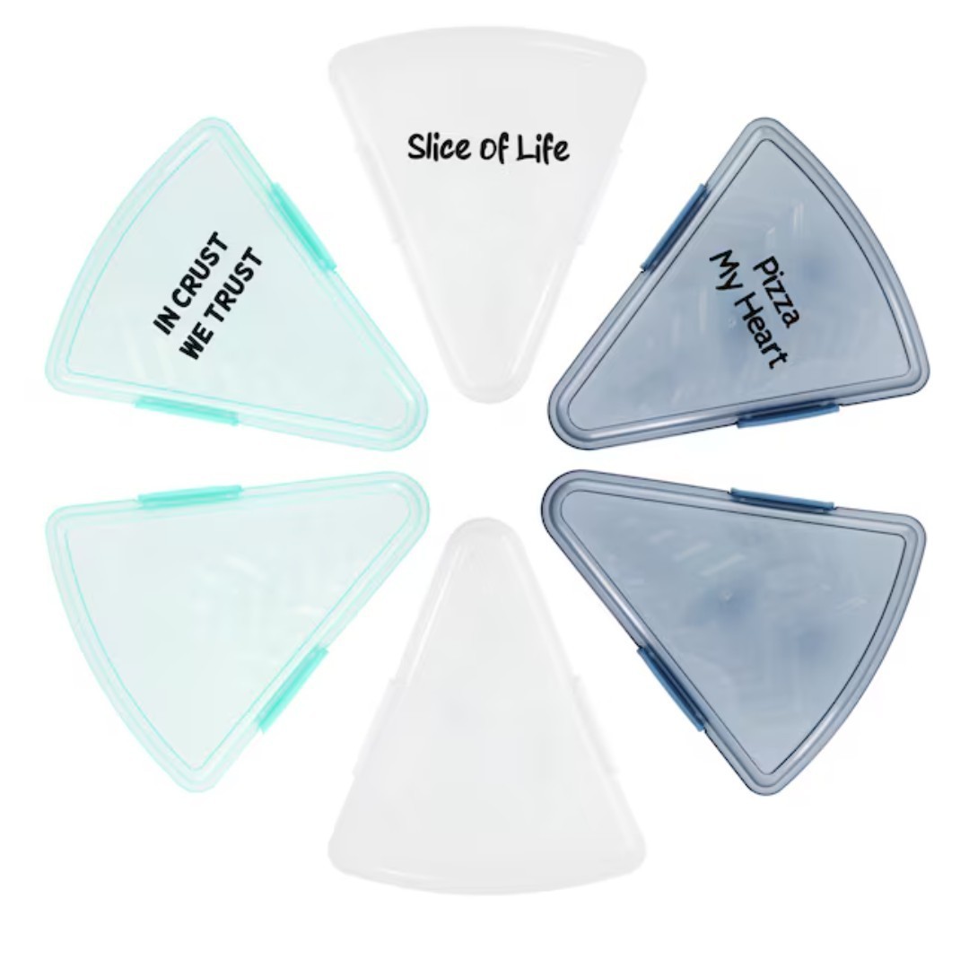 Clear Blue Pizza Container Food Storage Container
