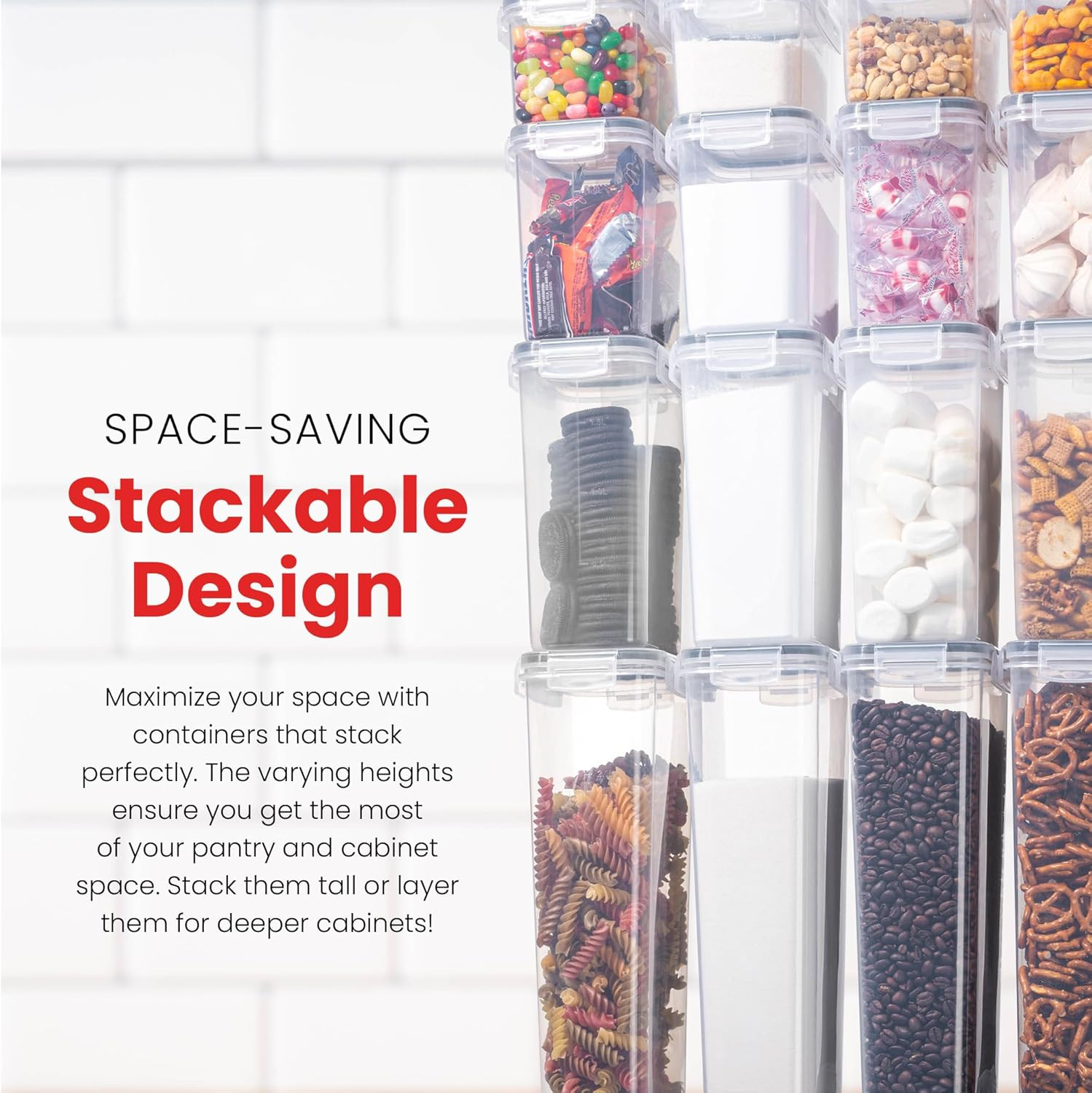 Airtight Food Storage Containers Set – Air Tight Pantry Storage Containers with