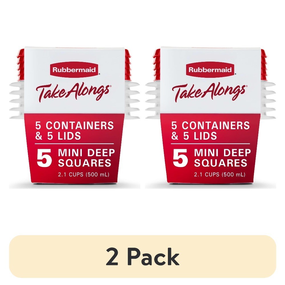 2.1 Cups Clear Food Storage Containers 5 Pack Set of 2