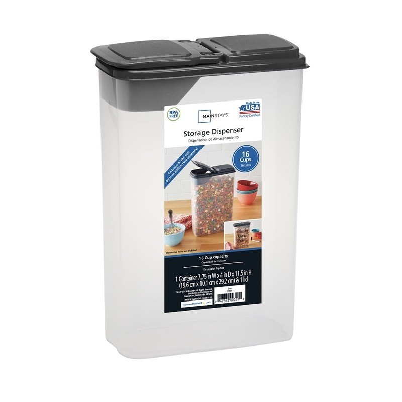 Cereal Dispenser Storage Container Bag-In Design Easy Grip Clear Plastic 4Qt New