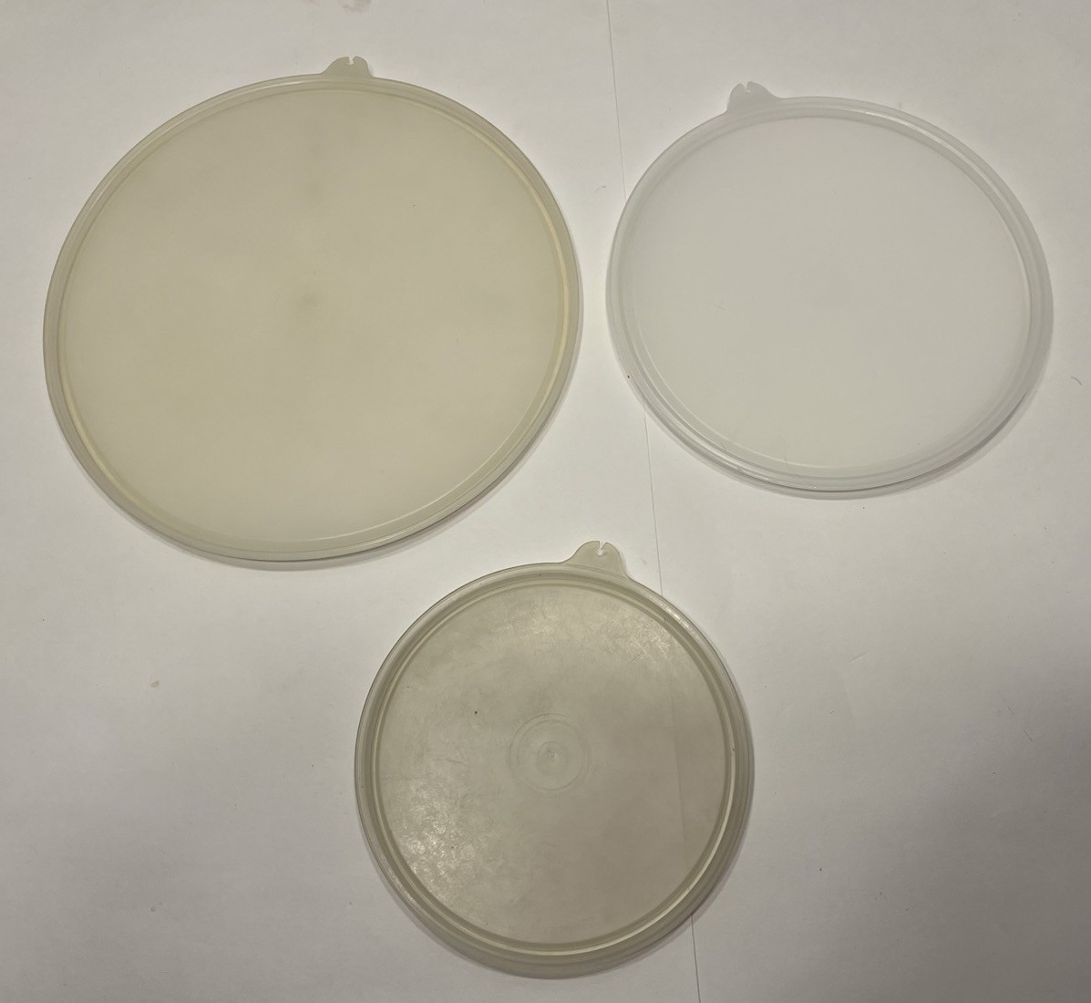 Vintage Tupperware Fix N Mix Nesting Bowls with Lids Sheer Set of 3 Flaws READ