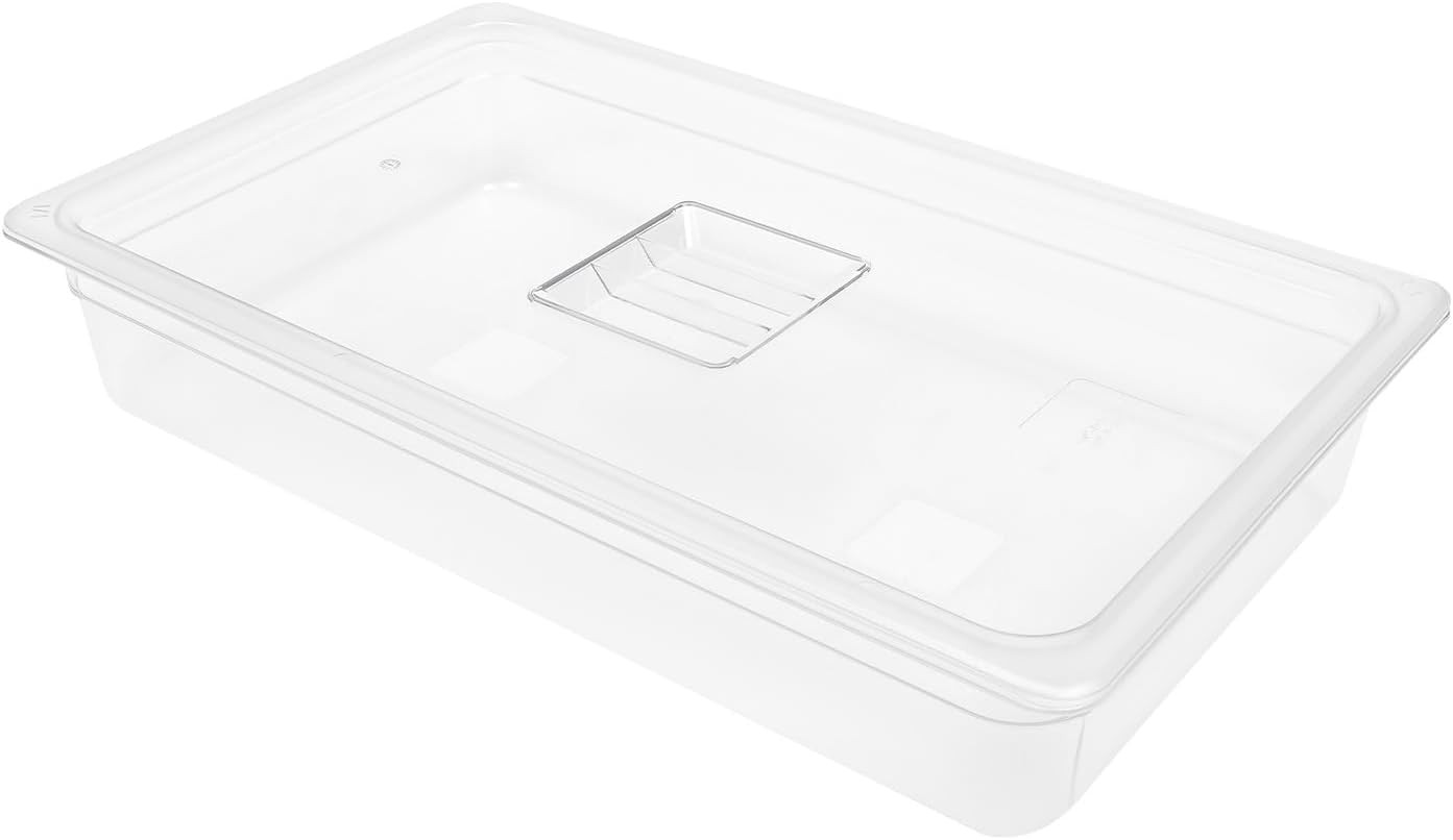 6 Pack Food Pans with Lids,Full Size 4in Deep Commercial Clear Square Freezer Fo